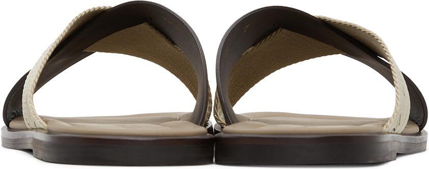 Giorgio Armani Brown  Beige Leather Sandals - Picture 2