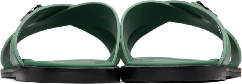 Giorgio Armani Green Criss-Cross Sandals