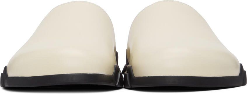 Giorgio Armani Off-White Leather Slip-On Loafers - Picture 3