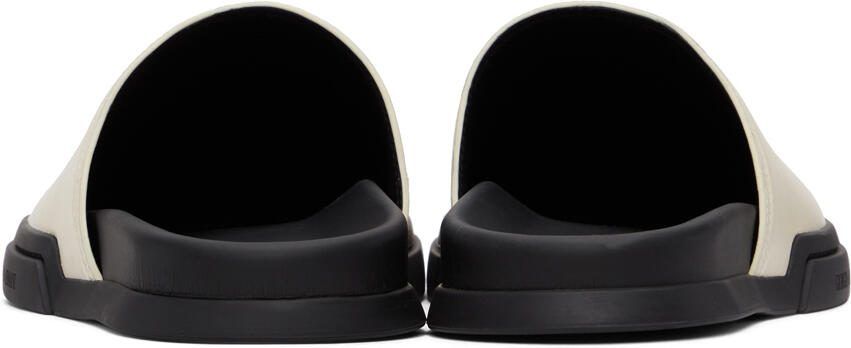 Giorgio Armani Off-White Leather Slip-On Loafers - Picture 2
