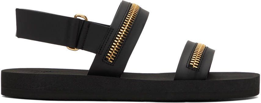 Giuseppe Zanotti Black Zip Sandals - Picture 5