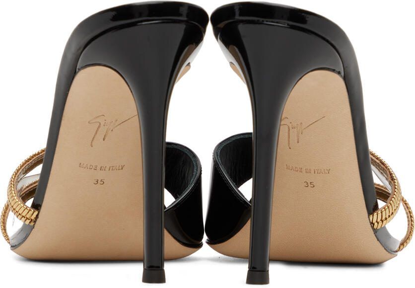 Giuseppe Zanotti Black Chain 105 Heeled Sandals