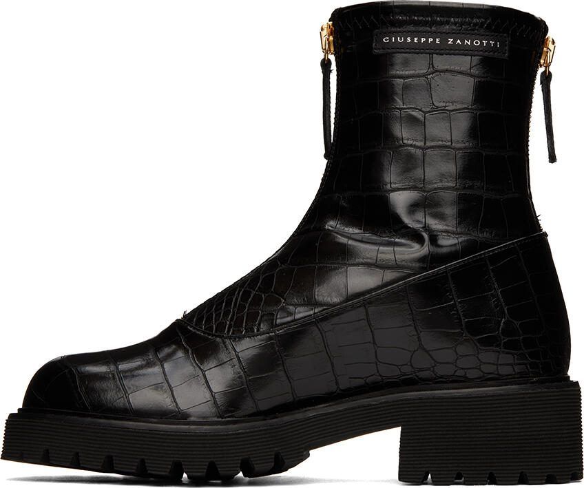 Giuseppe Zanotti Black GZ Alexa Faux-Leather Ankle Boots - Picture 3