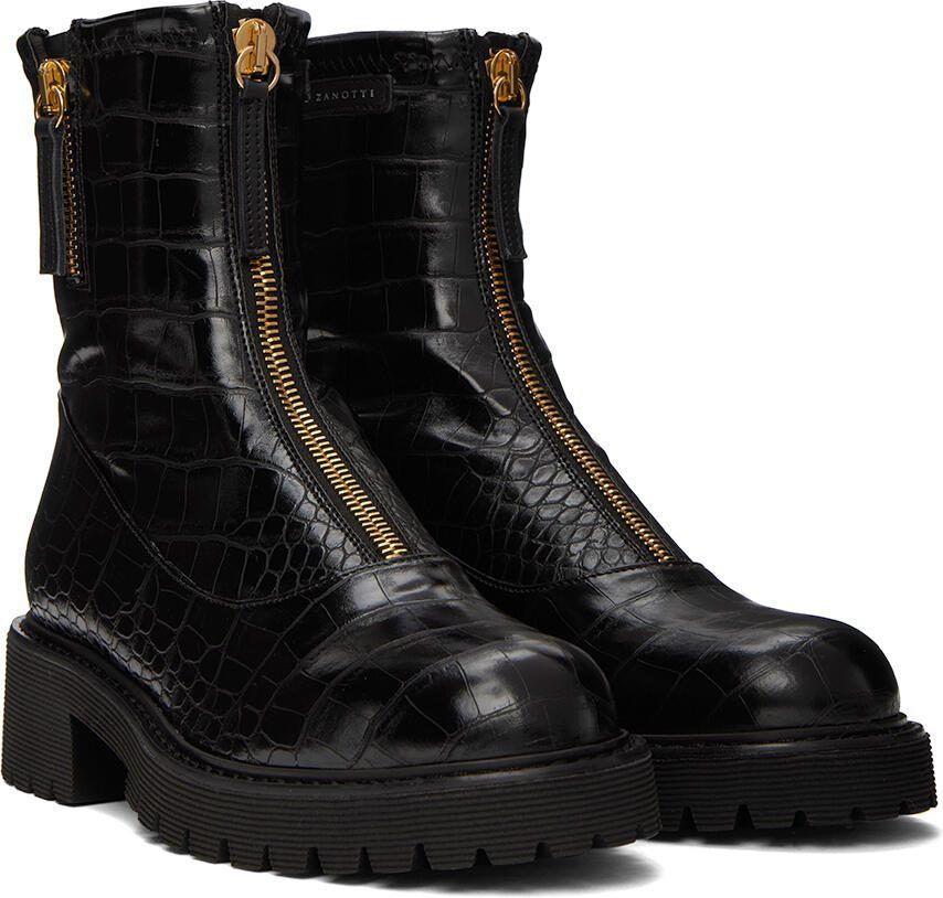 Giuseppe Zanotti Black GZ Alexa Faux-Leather Ankle Boots