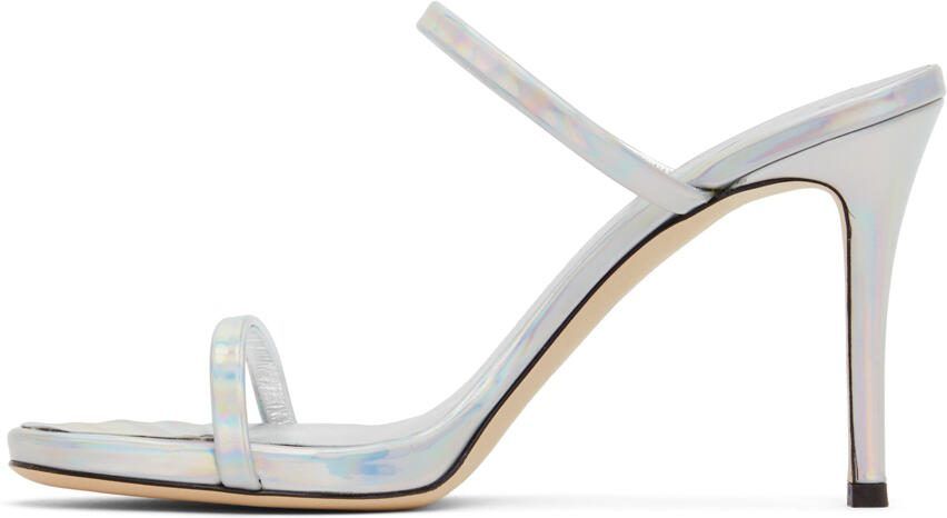 Giuseppe Zanotti Silver Double Strap Heeled Sandals - Picture 3