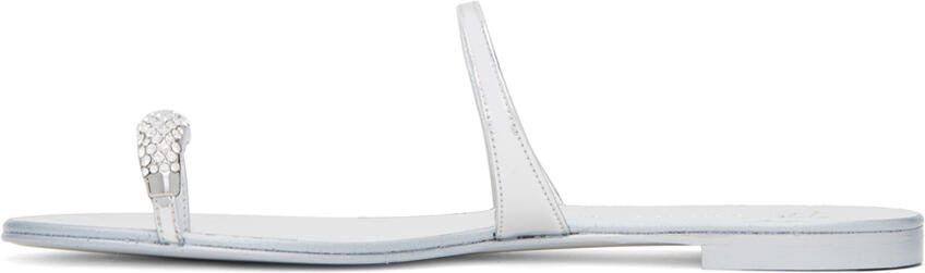 Giuseppe Zanotti Silver Ring Sandals - Picture 3