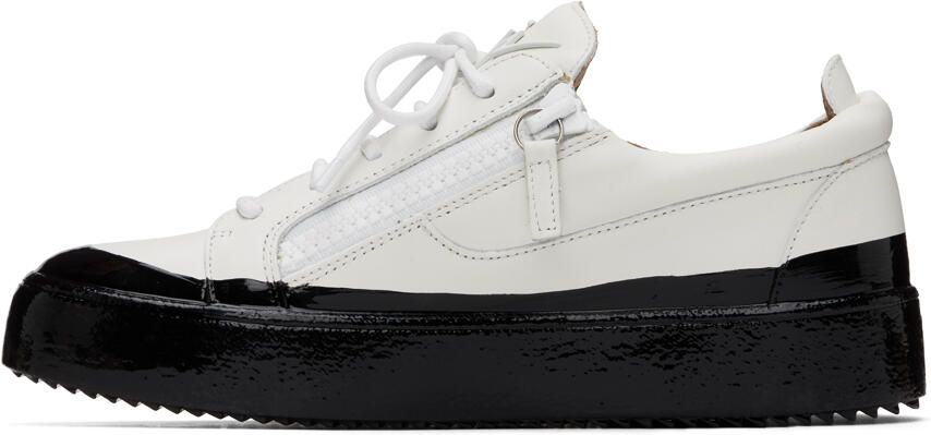 Giuseppe Zanotti White  Blue Frankie Match Sneakers - Picture 3
