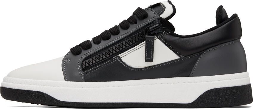 Giuseppe Zanotti White  Gray Frankie Sneakers - Picture 3