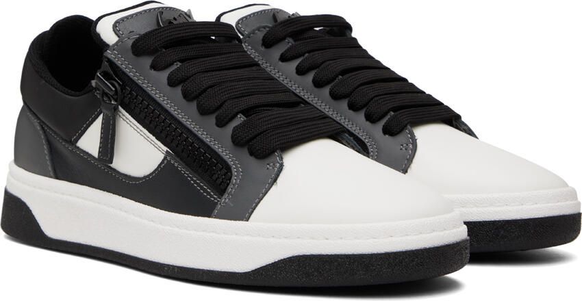 Giuseppe Zanotti White  Gray Frankie Sneakers - Picture 2
