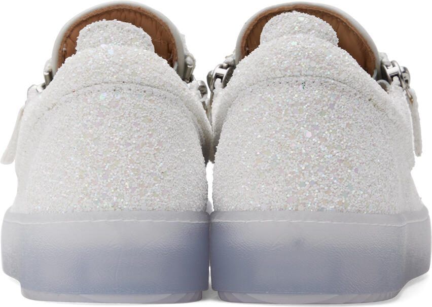 Giuseppe Zanotti White Frankie Glitter Sneakers