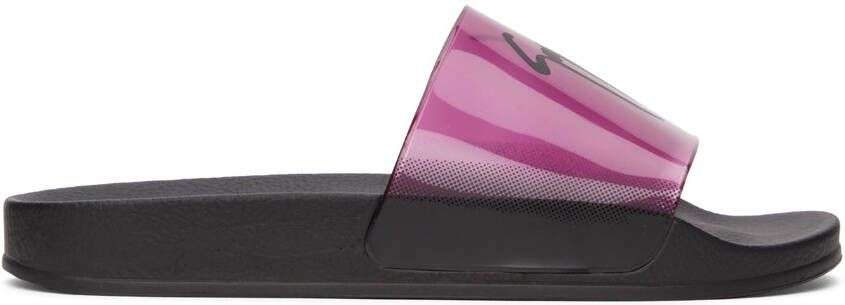 Giuseppe Zanotti Purple  Black Laburlin Transparent Pool Slides