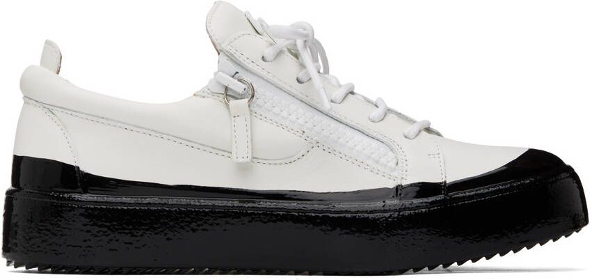 Giuseppe Zanotti White  Black Frankie Match Sneakers - Picture 5