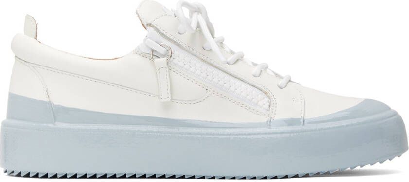 Giuseppe Zanotti White  Blue Frankie Match Sneakers - Picture 5
