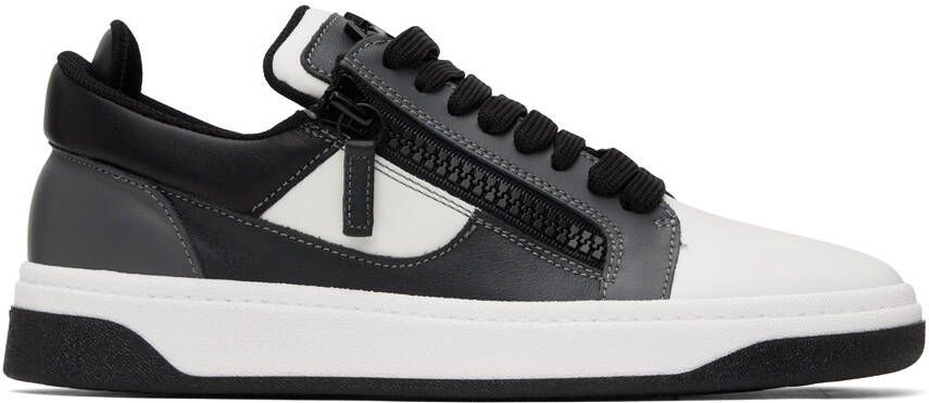 Giuseppe Zanotti White  Gray Frankie Sneakers - Picture 5