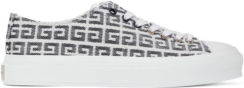 Givenchy Black  White 4G Jacquard City Sneakers - Picture 4