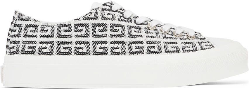 Givenchy Black  White 4G Jacquard City Sneakers - Picture 5