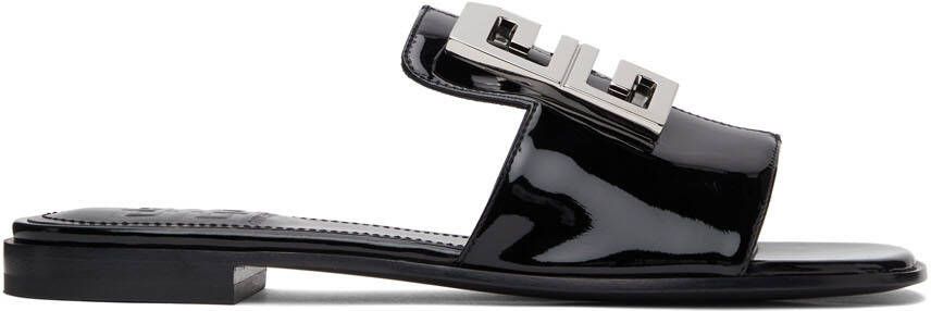 Givenchy Black Patent 4G Flat Mules