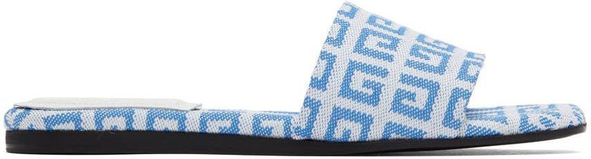 Givenchy Blue  White 4G Flat Sandals - Picture 4