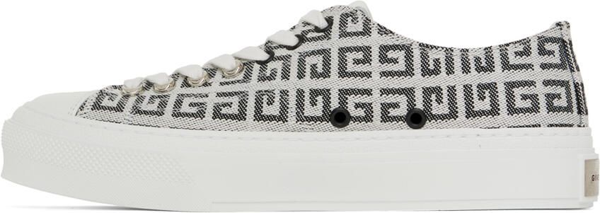 Givenchy Black  White 4G Jacquard City Sneakers - Picture 5