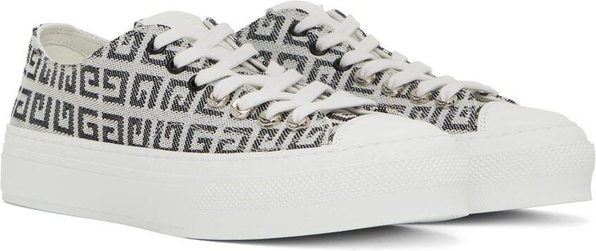 Givenchy Black  White 4G Jacquard City Sneakers - Picture 2