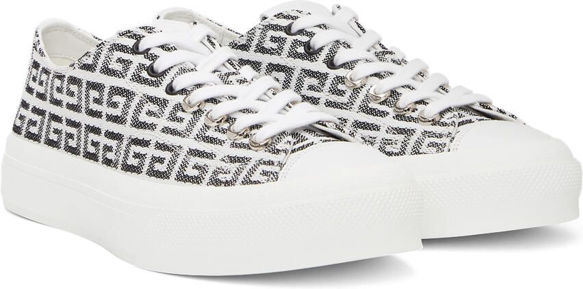Givenchy Black  White 4G Jacquard City Sneakers - Picture 2