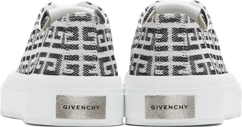 Givenchy Black  White 4G Jacquard City Sneakers - Picture 8