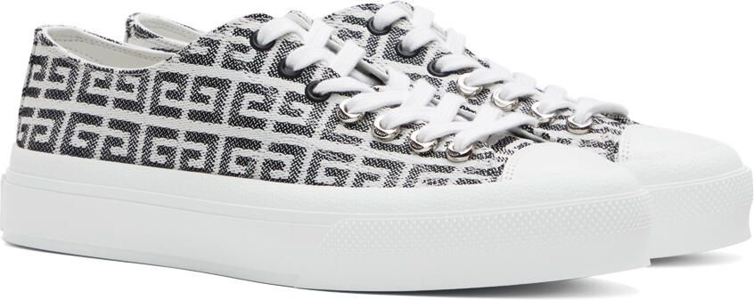 Givenchy Black  White 4G Jacquard City Sneakers - Picture 3