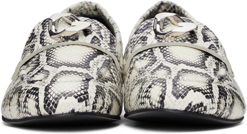 Givenchy Black  White Python G Chain Loafers - Picture 3