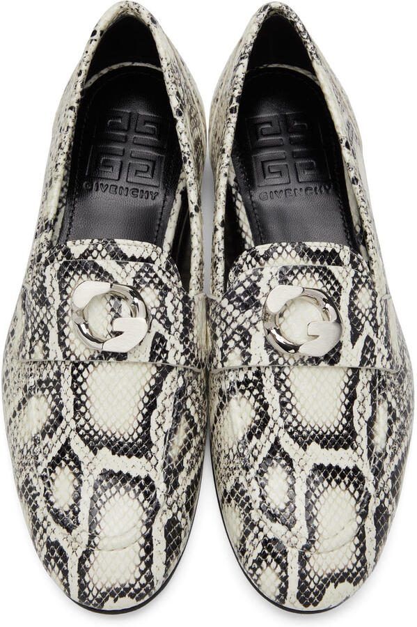 Givenchy Black  White Python G Chain Loafers
