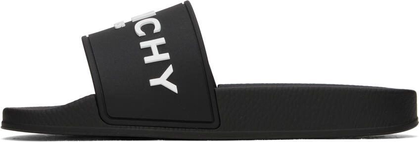 Givenchy Black Embossed Slides - Picture 3