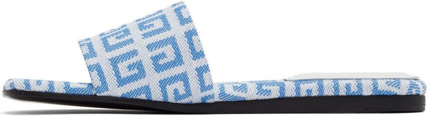 Givenchy Blue  White 4G Flat Sandals - Picture 3