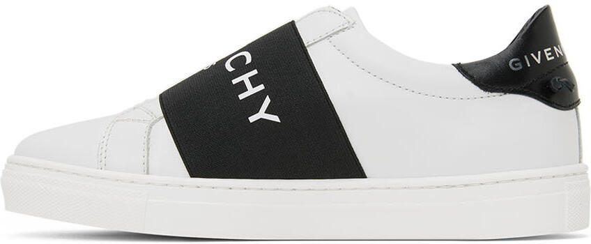 Givenchy Kids White  Black Logo Band Sneakers - Picture 3