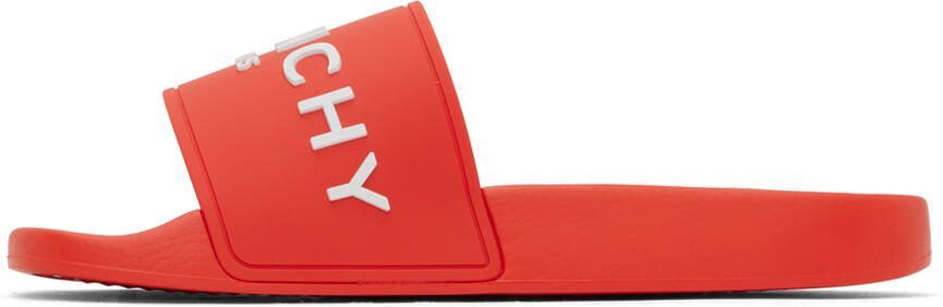 Givenchy Orange Embossed Slides - Picture 3