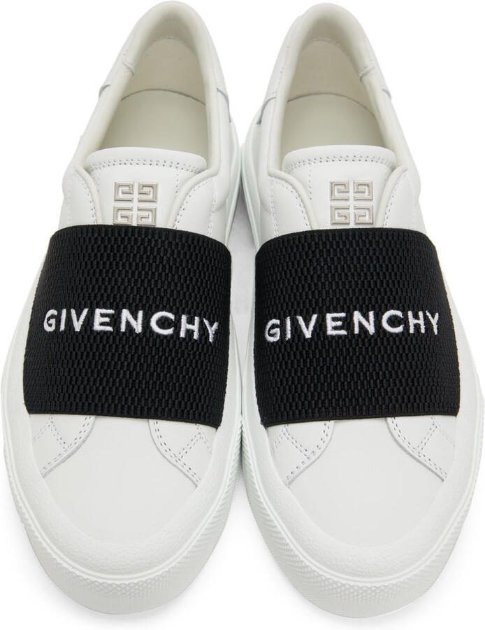 Givenchy White  Black City Court Slip-On Sneaker