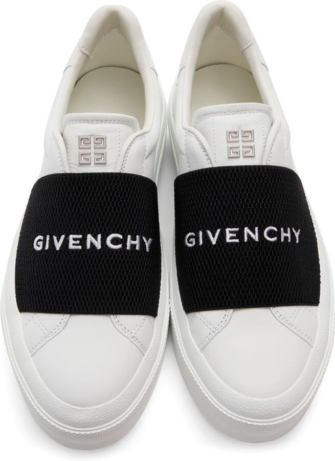 Givenchy White  Black City Court Slip-On Sneaker