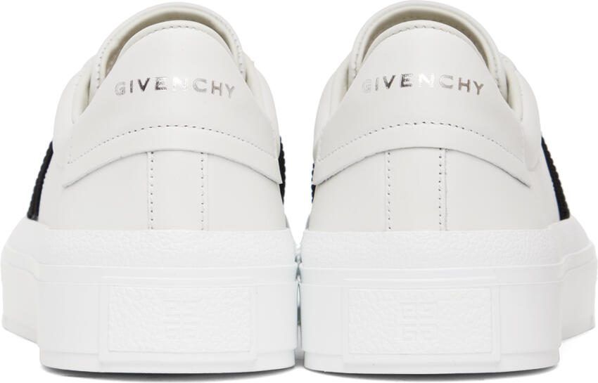 Givenchy White  Black City Sport Webbing Sneakers