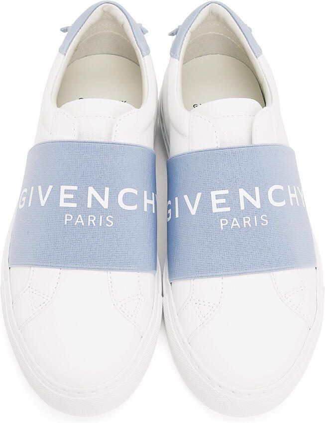Givenchy White  Blue Elastic Urban Knots Sneakers