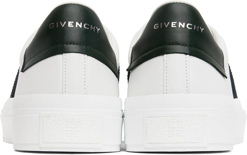 Givenchy White  Green City Sport Webbing Sneakers