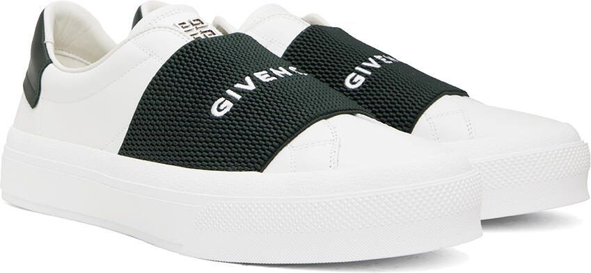 Givenchy White  Green City Sport Webbing Sneakers - Picture 2