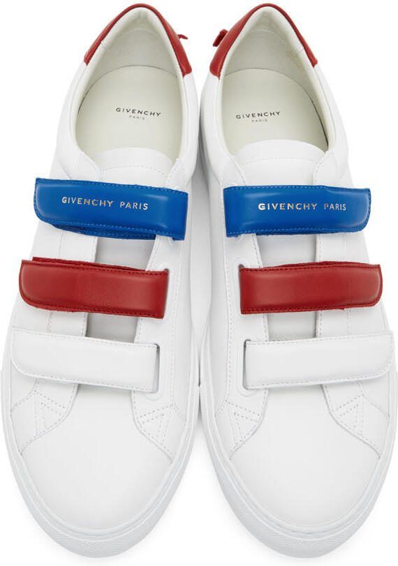 Givenchy White  Red Velcro Urban Knots Sneakers
