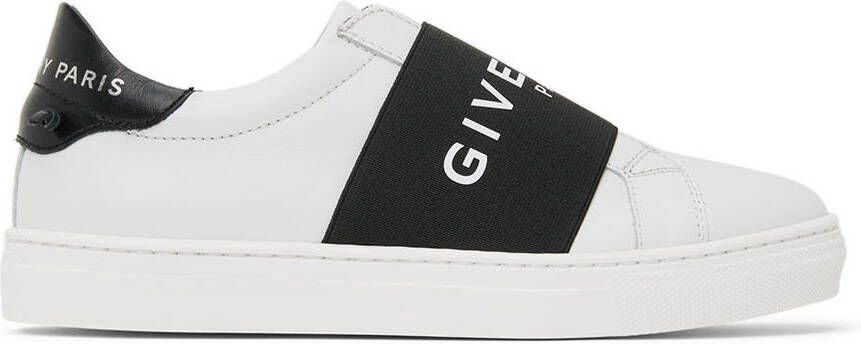 Givenchy Kids White  Black Logo Band Sneakers - Picture 5
