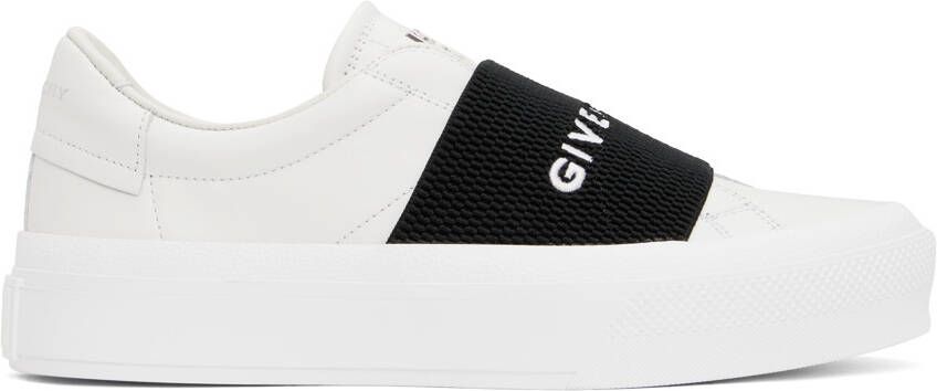 Givenchy White  Black City Sport Webbing Sneakers - Picture 5