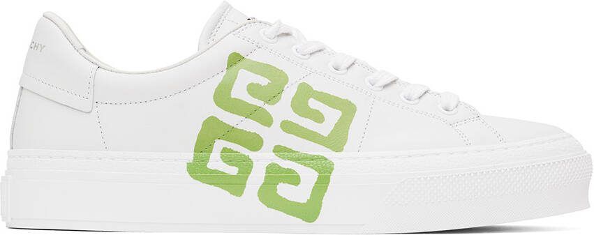 Givenchy White  Green City Sport Sneakers