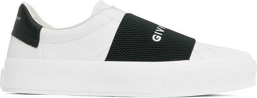 Givenchy White  Green City Sport Webbing Sneakers - Picture 5