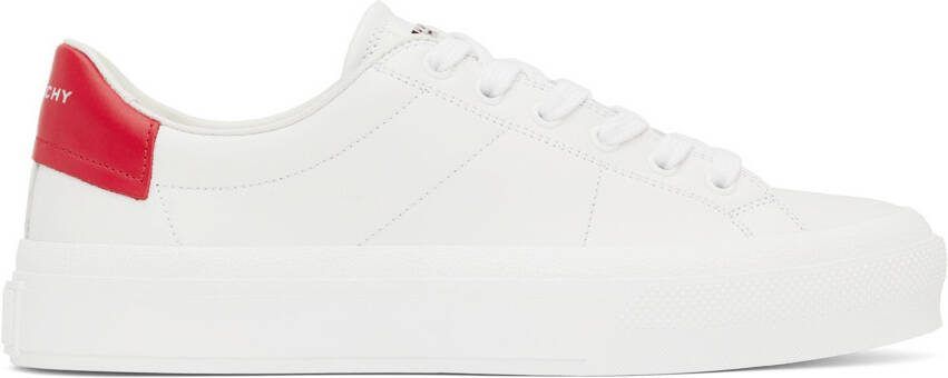 Givenchy White  Red Leather City Sport Sneakers