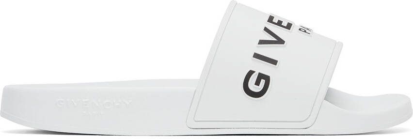 Givenchy White Logo Flat Sandals - Picture 5