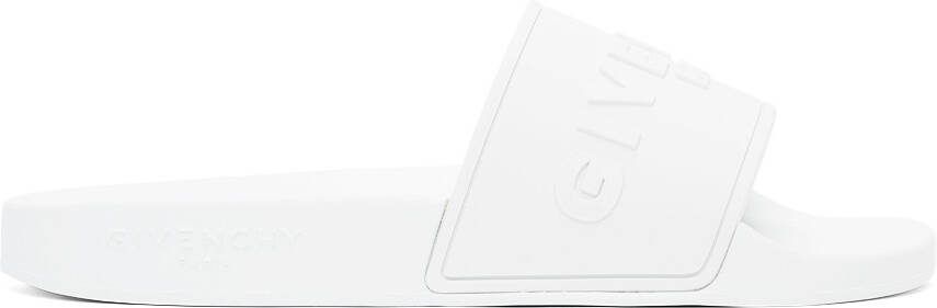 Givenchy White Logo Flat Sandals - Picture 4