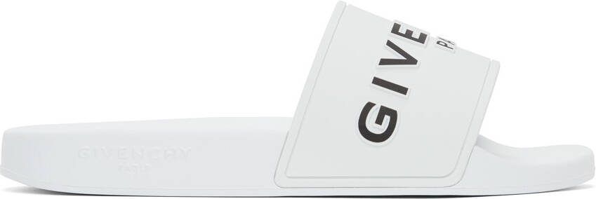 Givenchy White Logo Flat Sandals - Picture 5