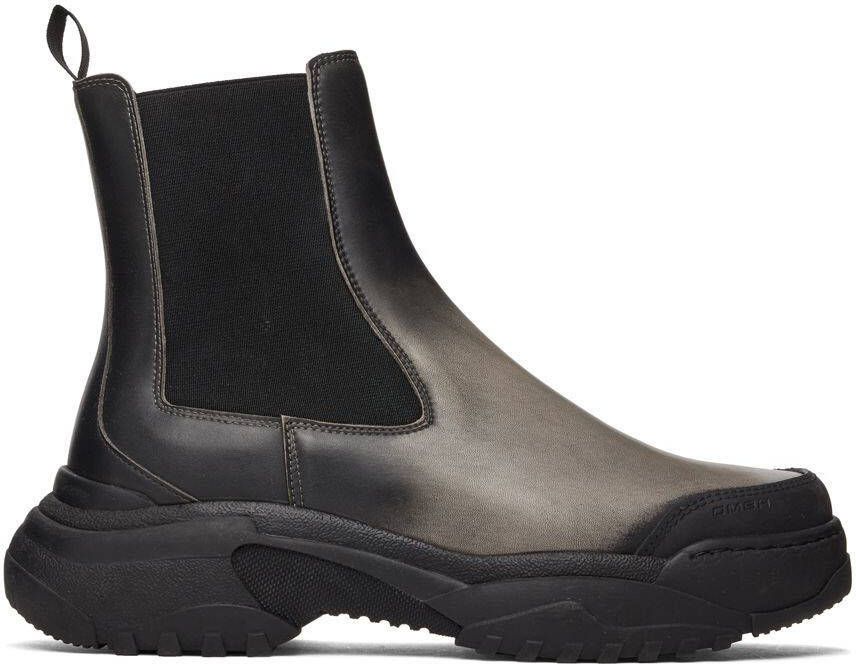 GmbH Black  Beige Sprayed Chelsea Boots - Picture 9