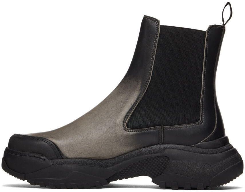 GmbH Black  Beige Sprayed Chelsea Boots - Picture 6